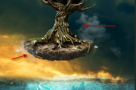 6 cloud 550x365 Create Surreal Floating Tree Above Ocean in Photoshop