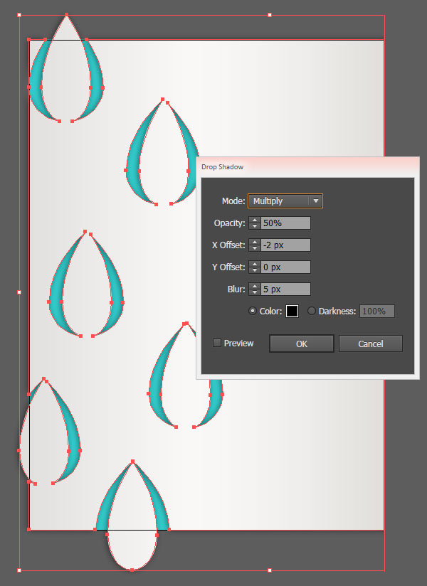 Apply a drop shadow to the gradient rectangle