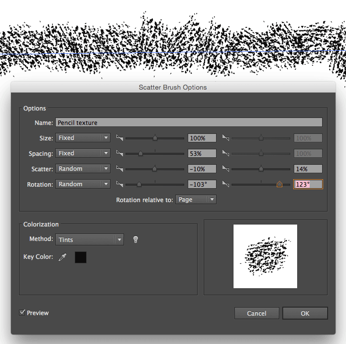 Play with the different settings of the Scatter Brush options
