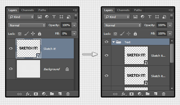 Creating the Smart Object Layers and their Group