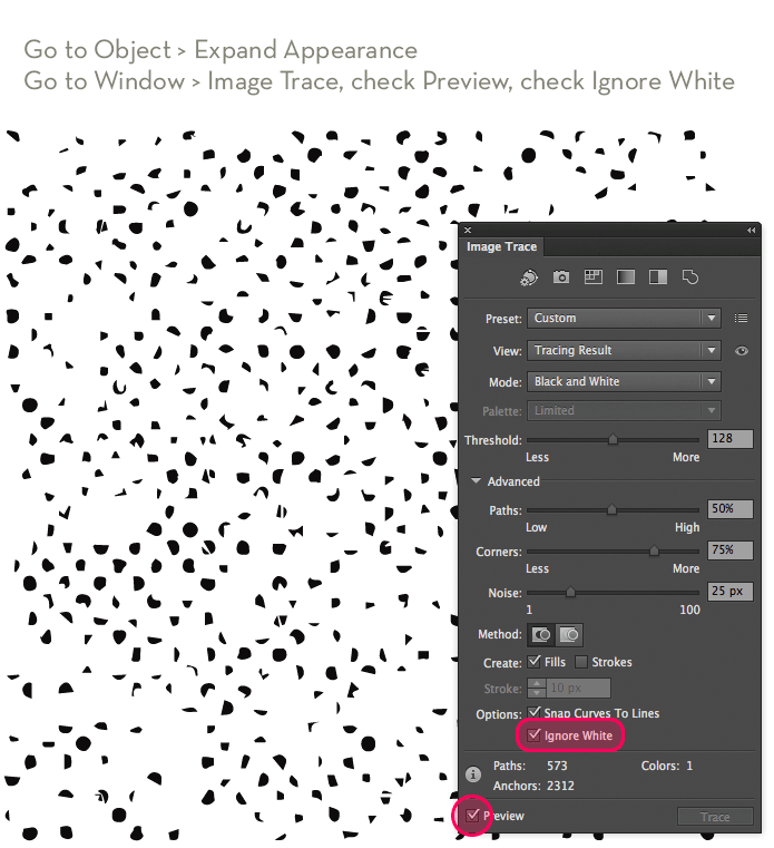 Halftone pattern after Image Trace