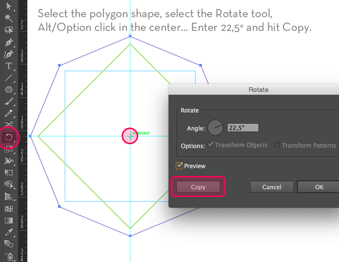 Step 4 - Copy rotate the polygon