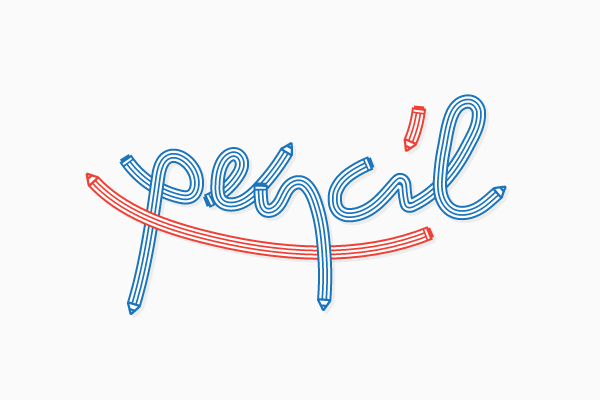 finished pencil text effect