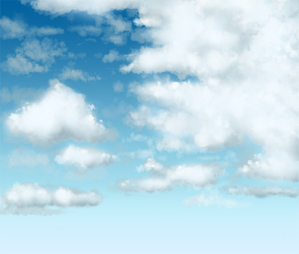 photoshop paint sky clouds fluffy brush