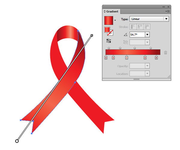 render the ribbon with a linear gradient