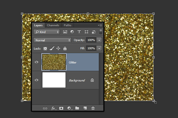 Paste and Resize the Glitter Texture