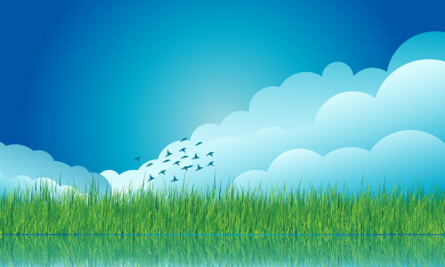 Vector Cloud Grass Background