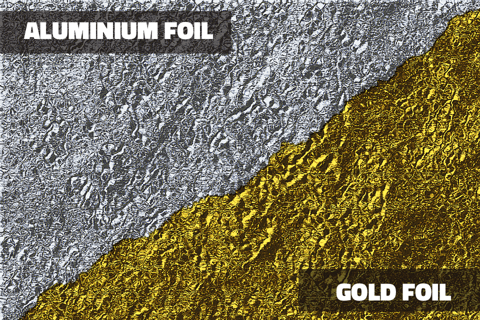 aluminium and gold leaf foil texture photoshop tutorial