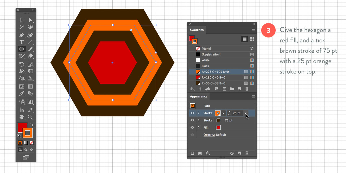 Add fill and stroke to the hexagon
