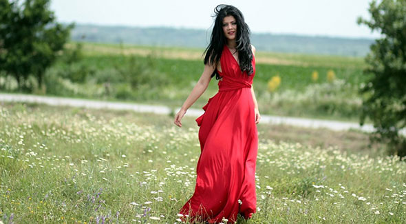 girl in red dress free stock image