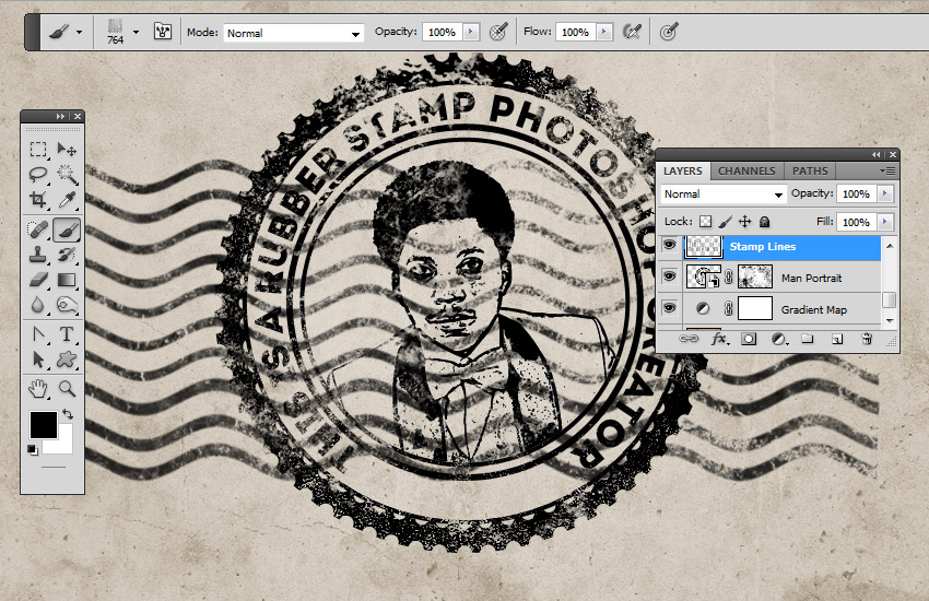 Stamp Line Photoshop Brushes
