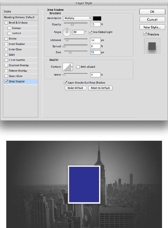 Setting the layer style of the rectangle