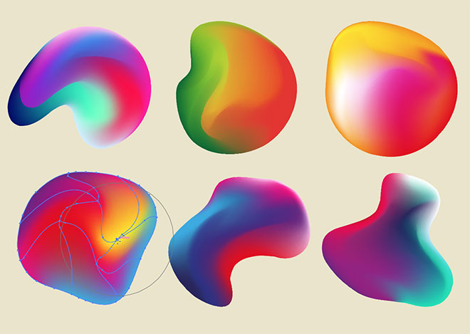 Abstract gradient shapes