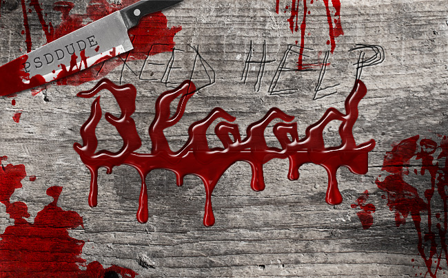 dripping blood text effect in photoshop