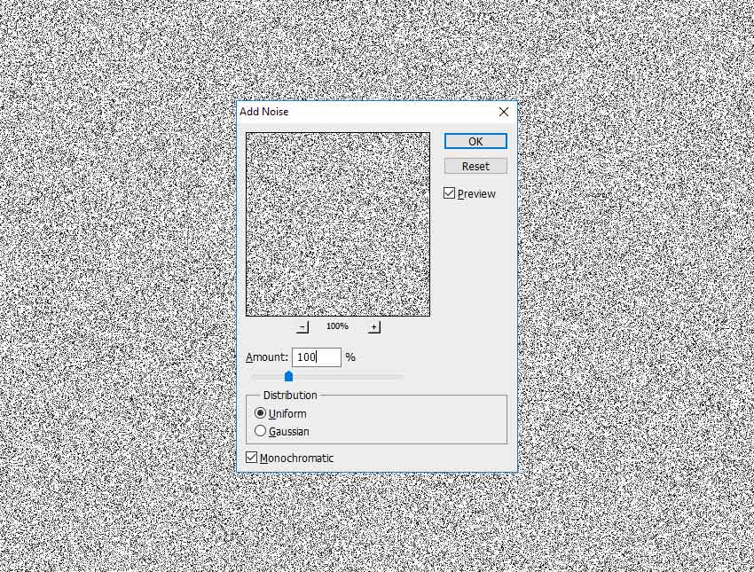 Add Noise Filter in Photoshop