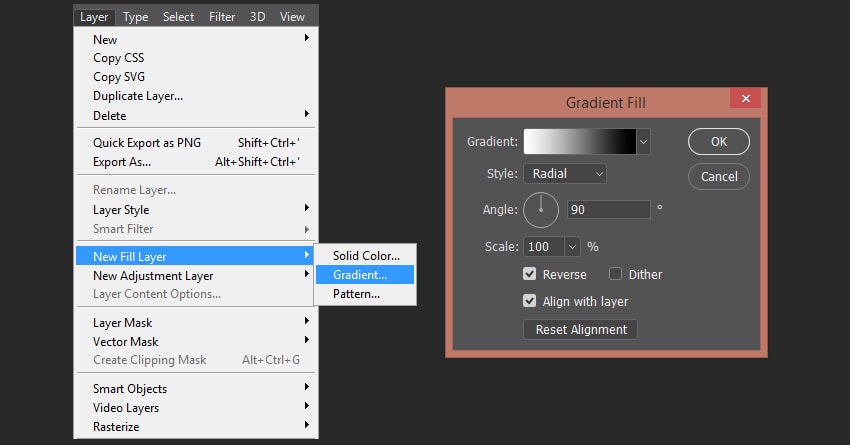 Creating gradient fill layer
