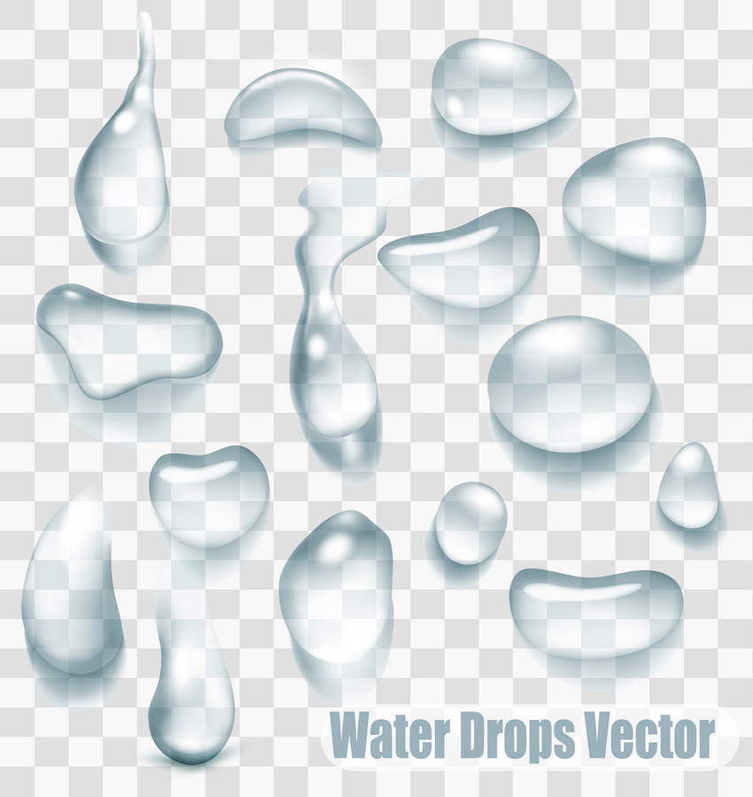 Transparent Vector Water Droplets