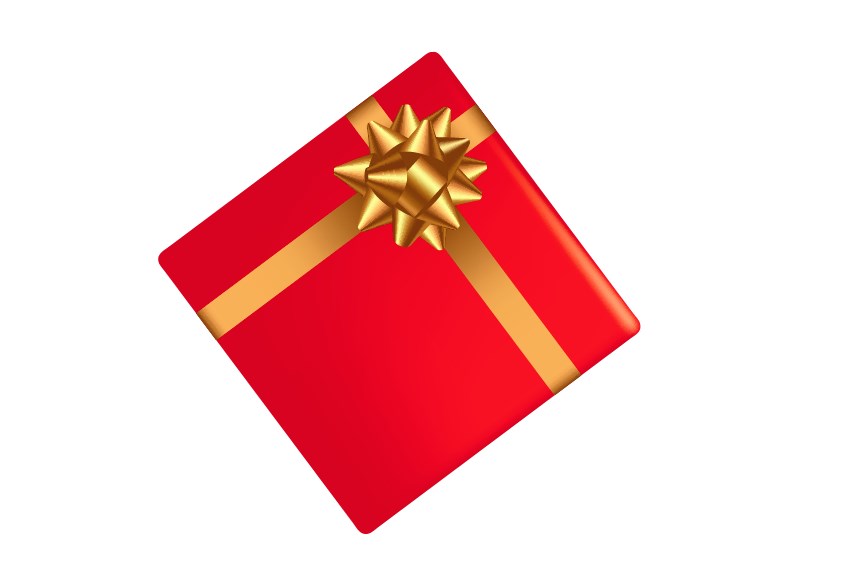 red gold gift box vector