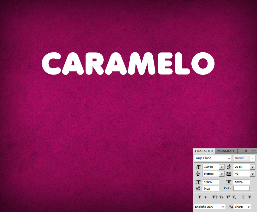 Type the word CARAMELO