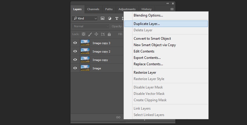 Creating the duplicates of the layer