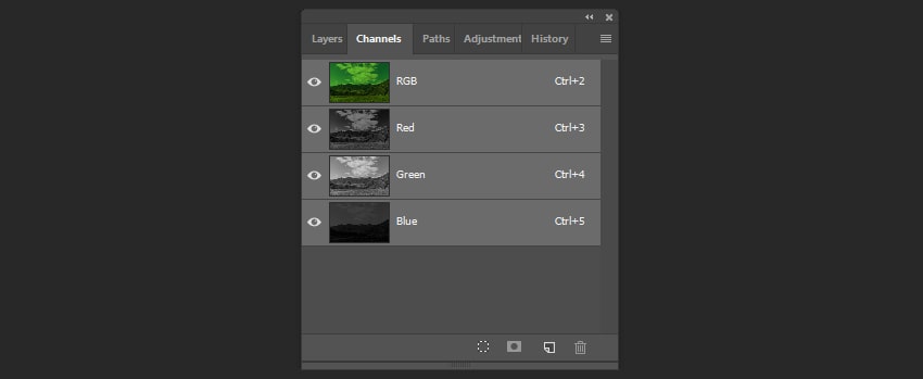 Pasting layers to color channels