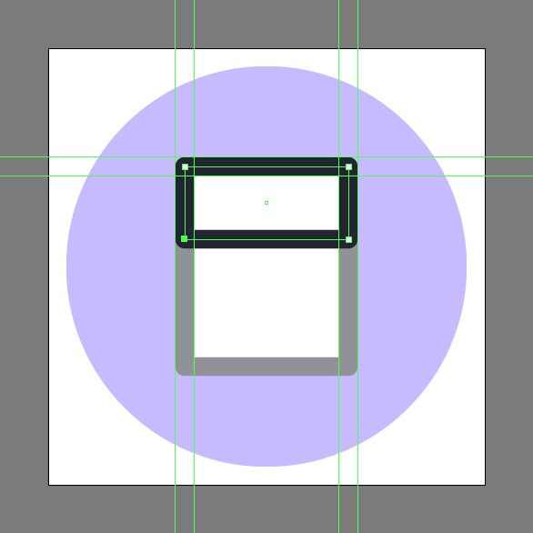 Create the envelope’s folded section using a 36 x 16 px rectangle