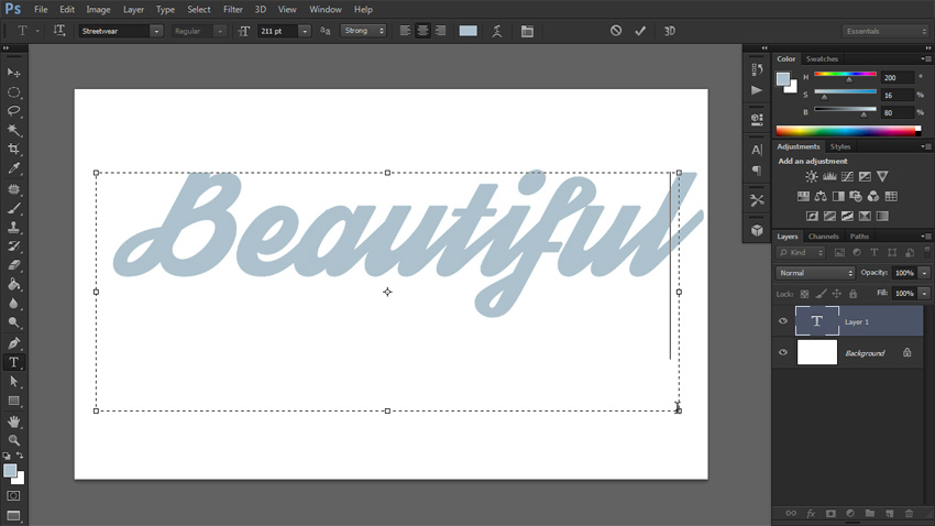 type text in photoshop