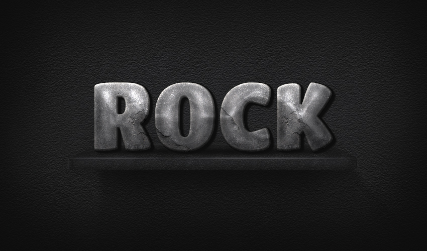 Rock 3D Text Effect final result