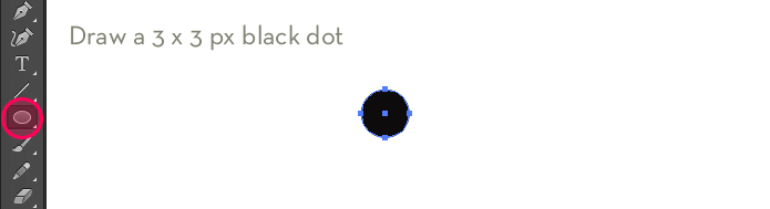 Draw a black 3 x 3 pixels dot